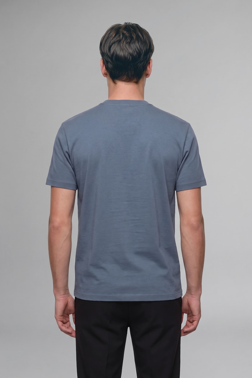 Men Light Indigo Crew Neck Oversize Fit Short Sleeve T-Shirt