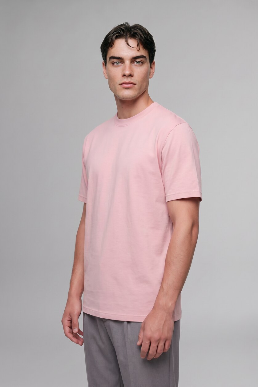 Man Rose Crew Neck Oversize Fit Short Sleeve T-Shirt