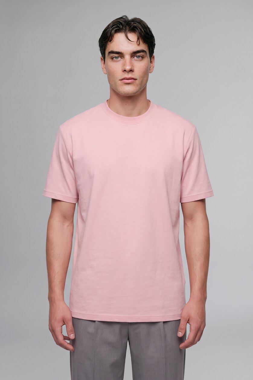 Man Rose Crew Neck Oversize Fit Short Sleeve T-Shirt