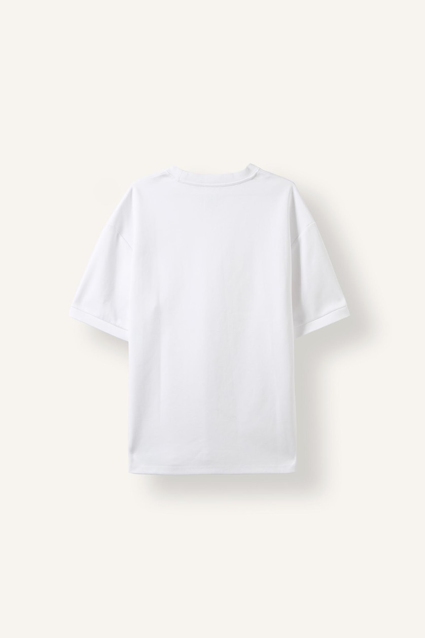 Erkek Beyaz Kırışmaz Oversize Basic Tişört