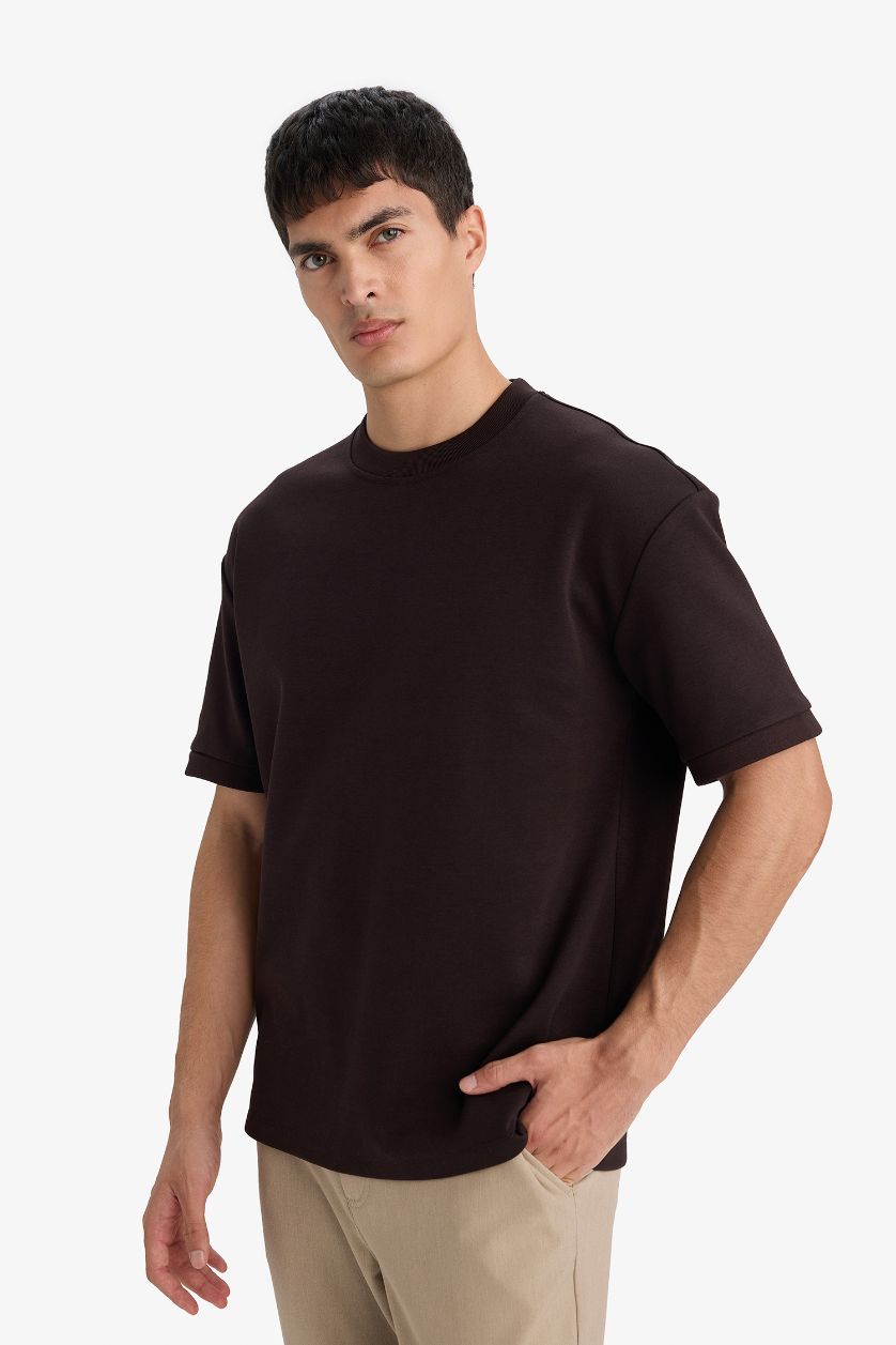 Erkek Kahve Oversize Tişört