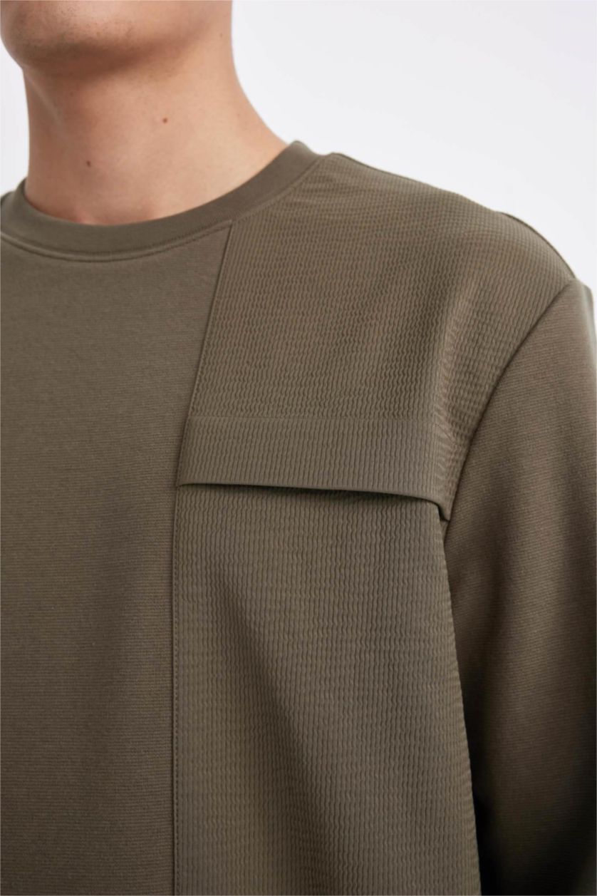 رجال كاكي داكن Regular Fit Sweatshirt