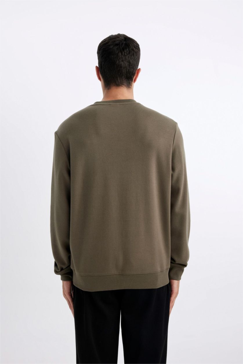 رجال كاكي داكن Regular Fit Sweatshirt