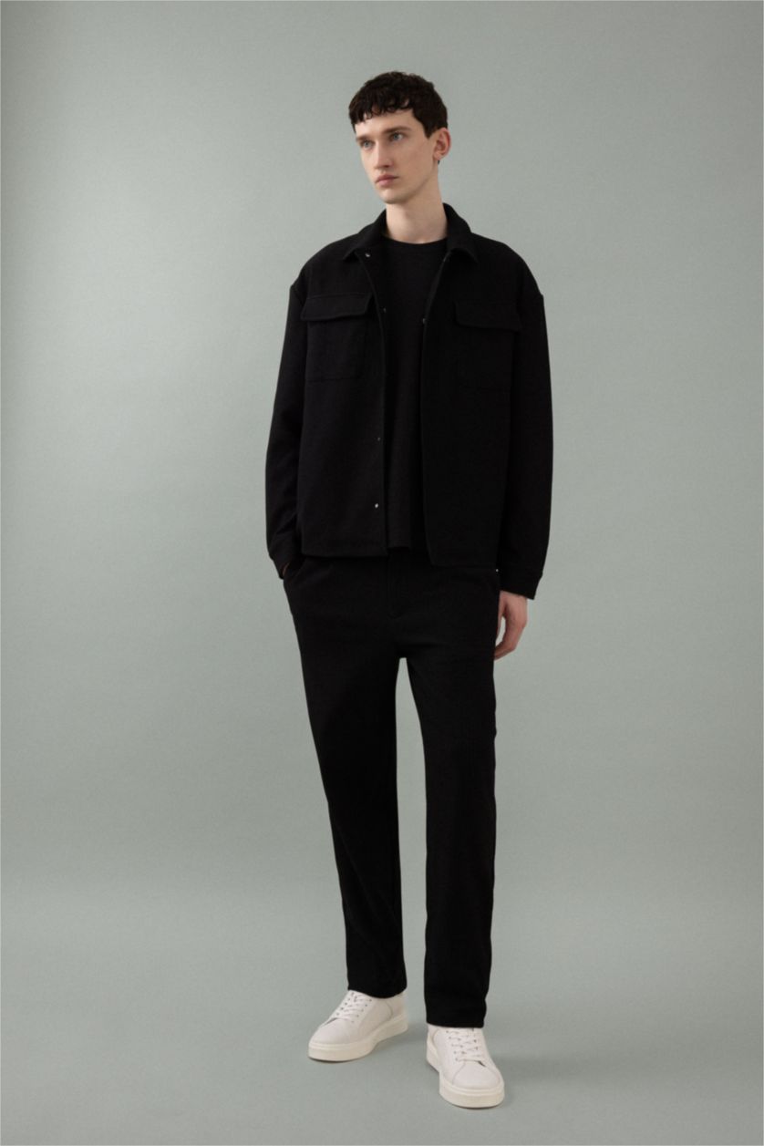 MAN Black Button up Puffer Jacket