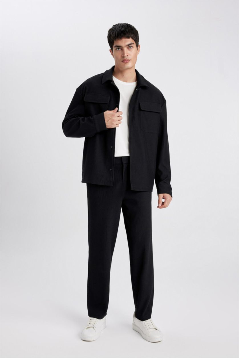 MAN Black Button up Puffer Jacket