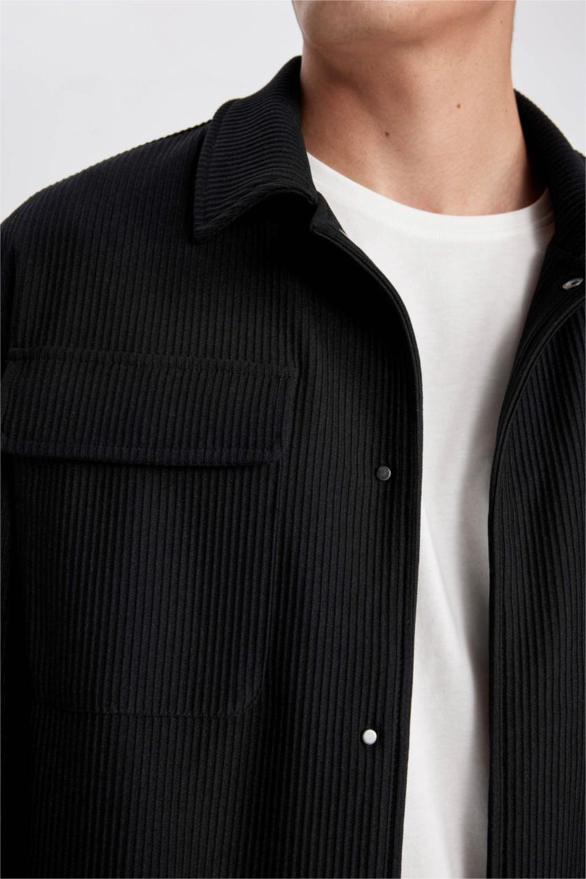 MAN Black Button up Puffer Jacket