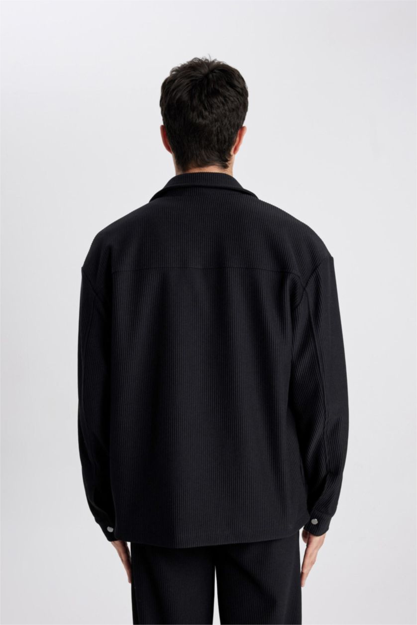 MAN Black Button up Puffer Jacket