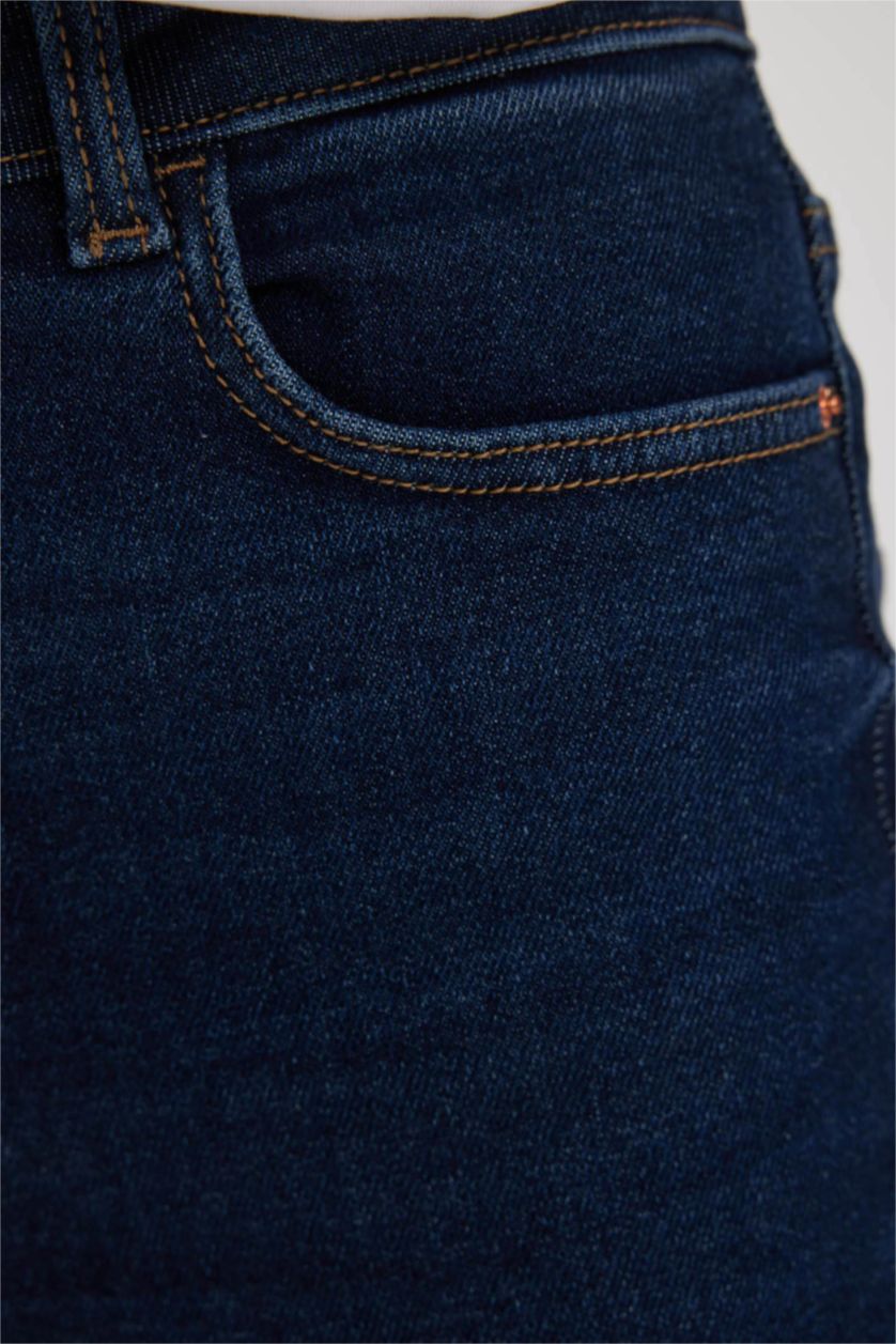 نساء أزرق غامق بنطرون جينز سكيني فيت بخصر عالي