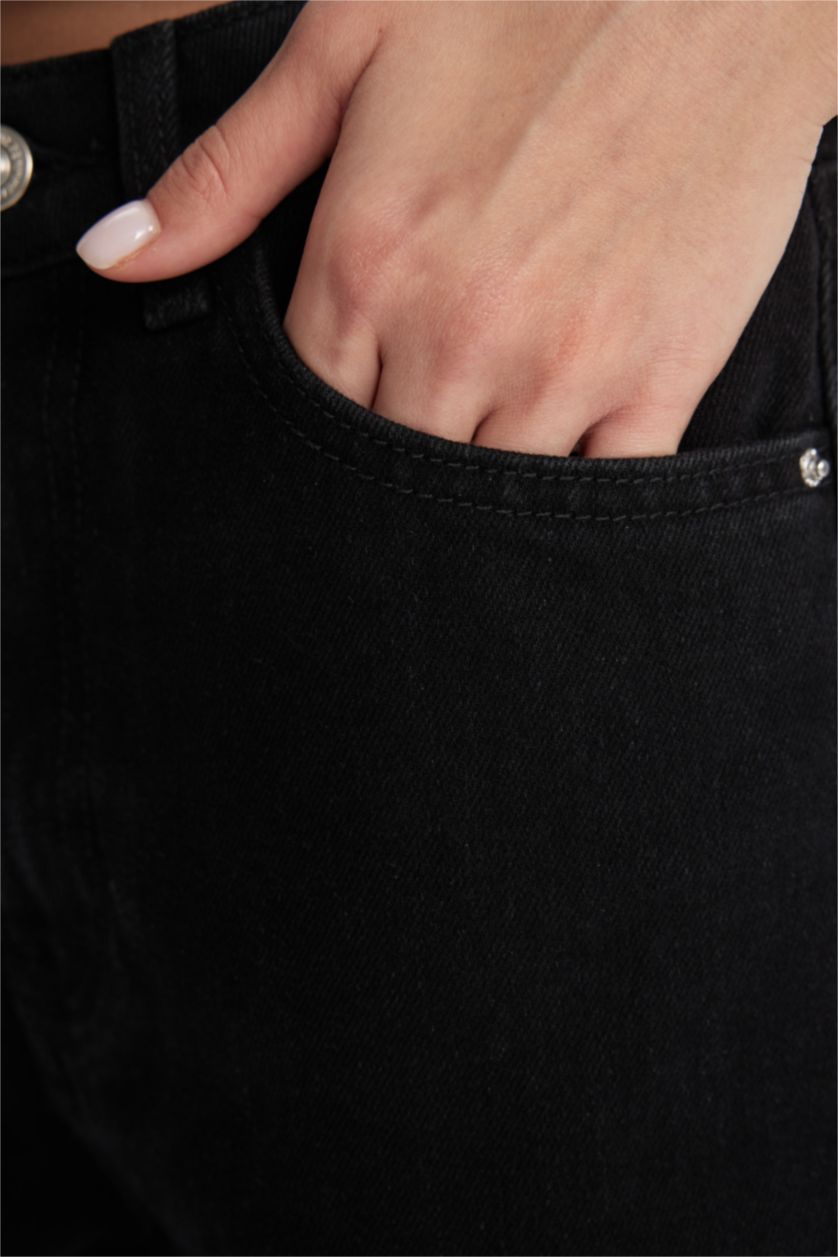 WOMAN Black Wide Leg High Waist Long Jeans