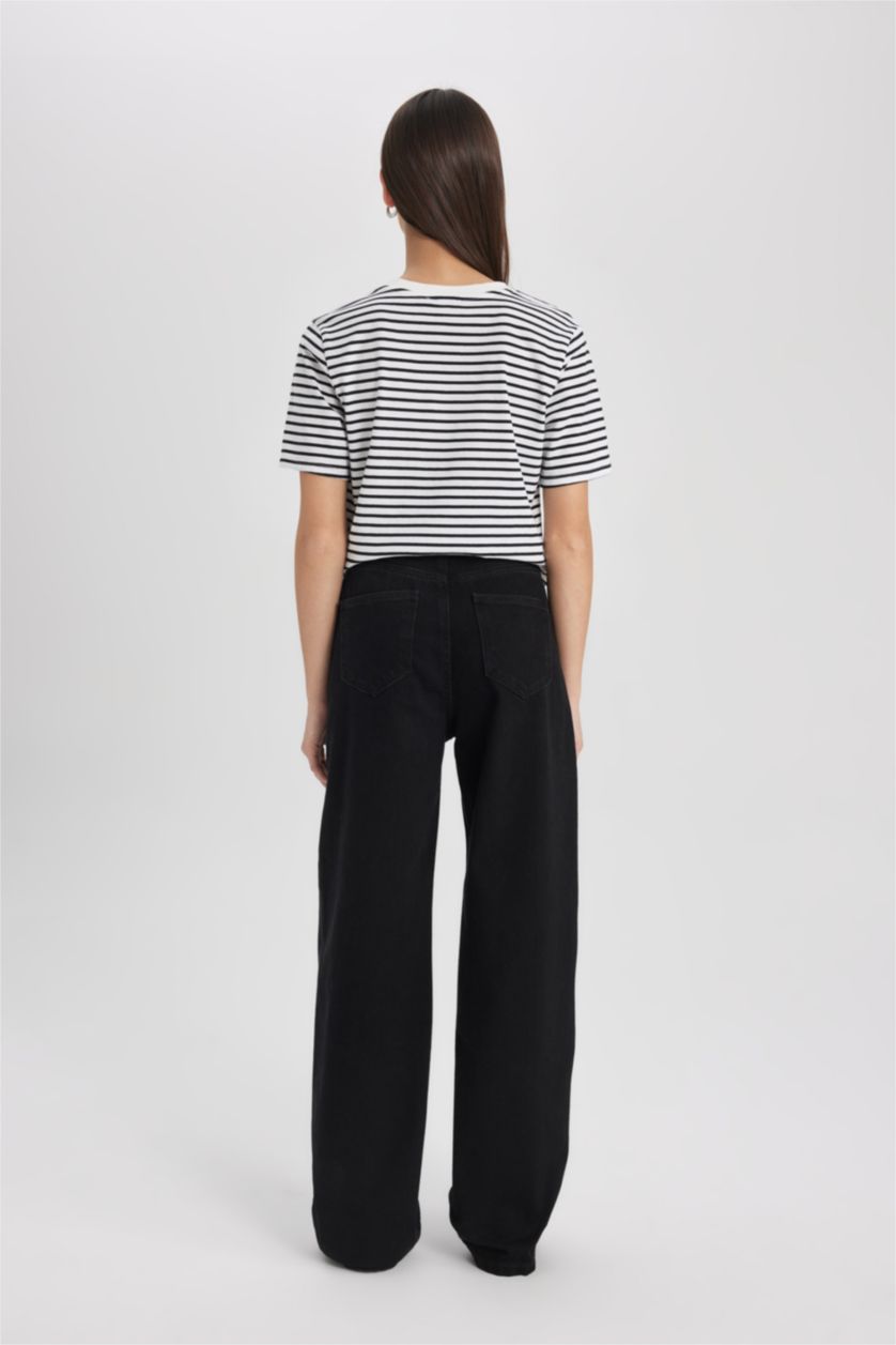 WOMAN Black Wide Leg High Waist Long Jeans