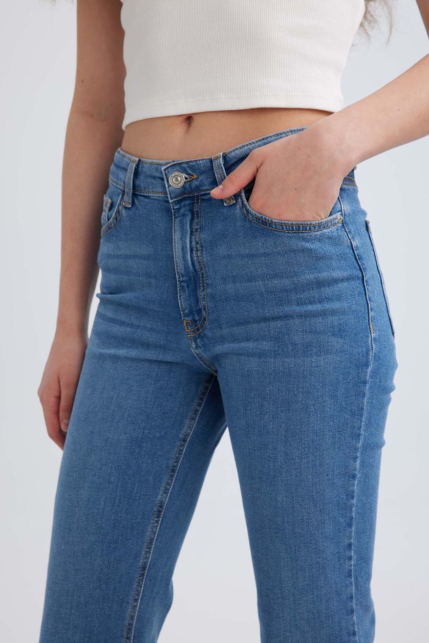 Woman Blue Mia Flare Fit Normal Waist Long Jeans