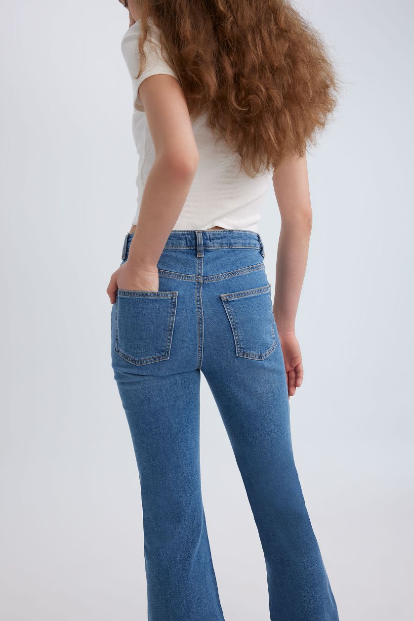 Woman Blue Mia Flare Fit Normal Waist Long Jeans