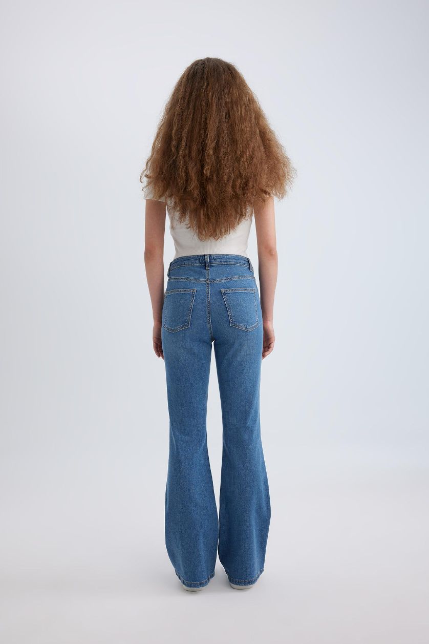 Woman Blue Mia Flare Fit Normal Waist Long Jeans