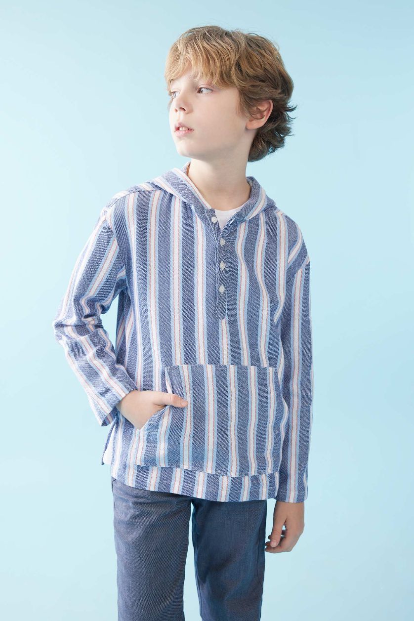 أولاد كحلي قميص ولادي قصة عادية بغطاء للرأس