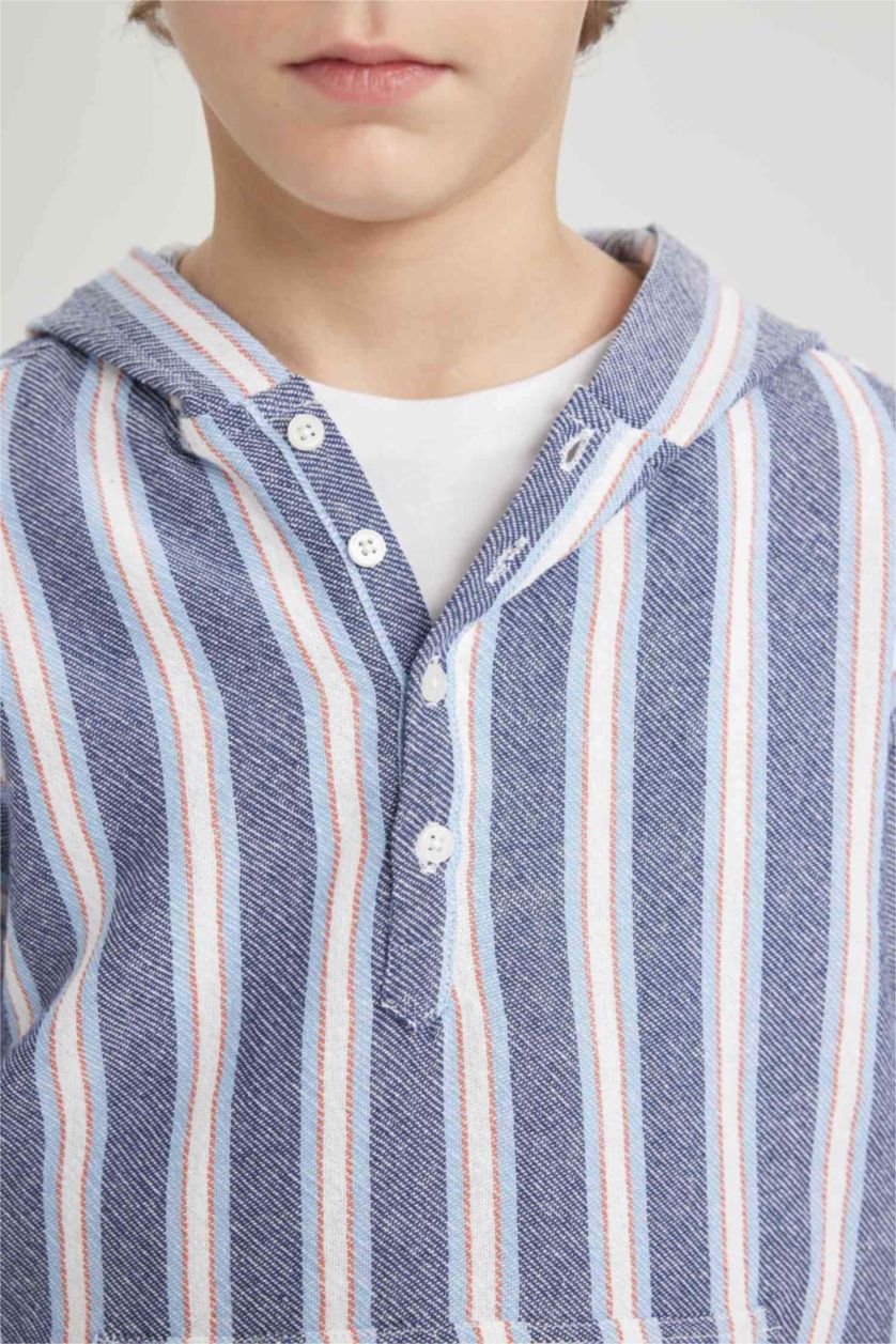 أولاد كحلي قميص ولادي قصة عادية بغطاء للرأس