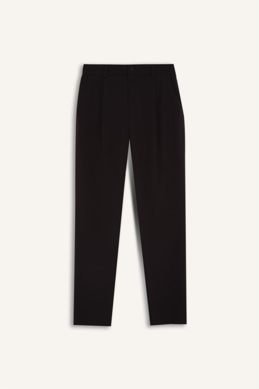 Erkek Siyah Jogger Düz Paça Her Yöne Esneyen Yazlık Kumaş Pantolon