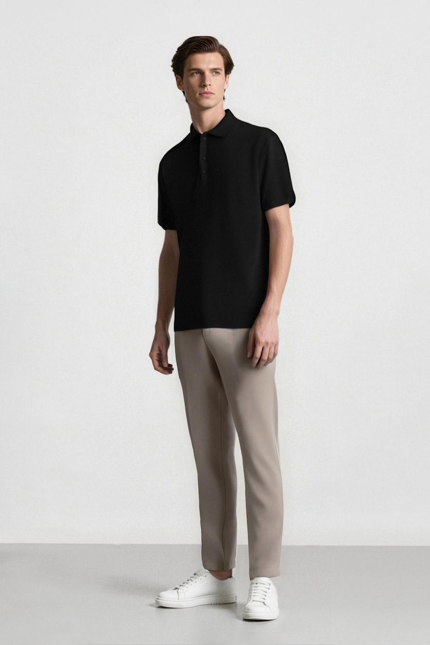 HOMME Gris Pantalon classique basique à coupe droite