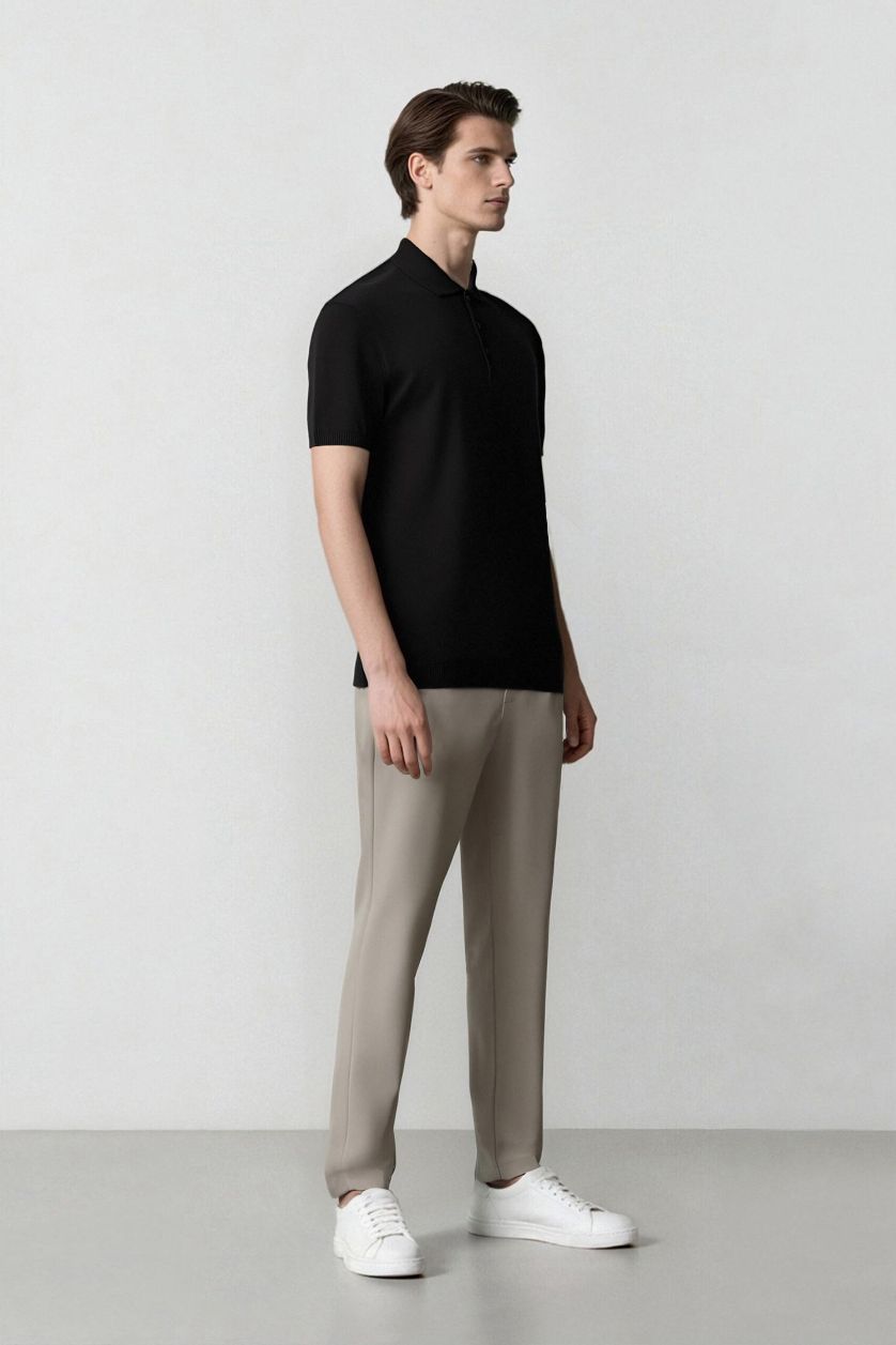 HOMME Gris Pantalon classique basique à coupe droite