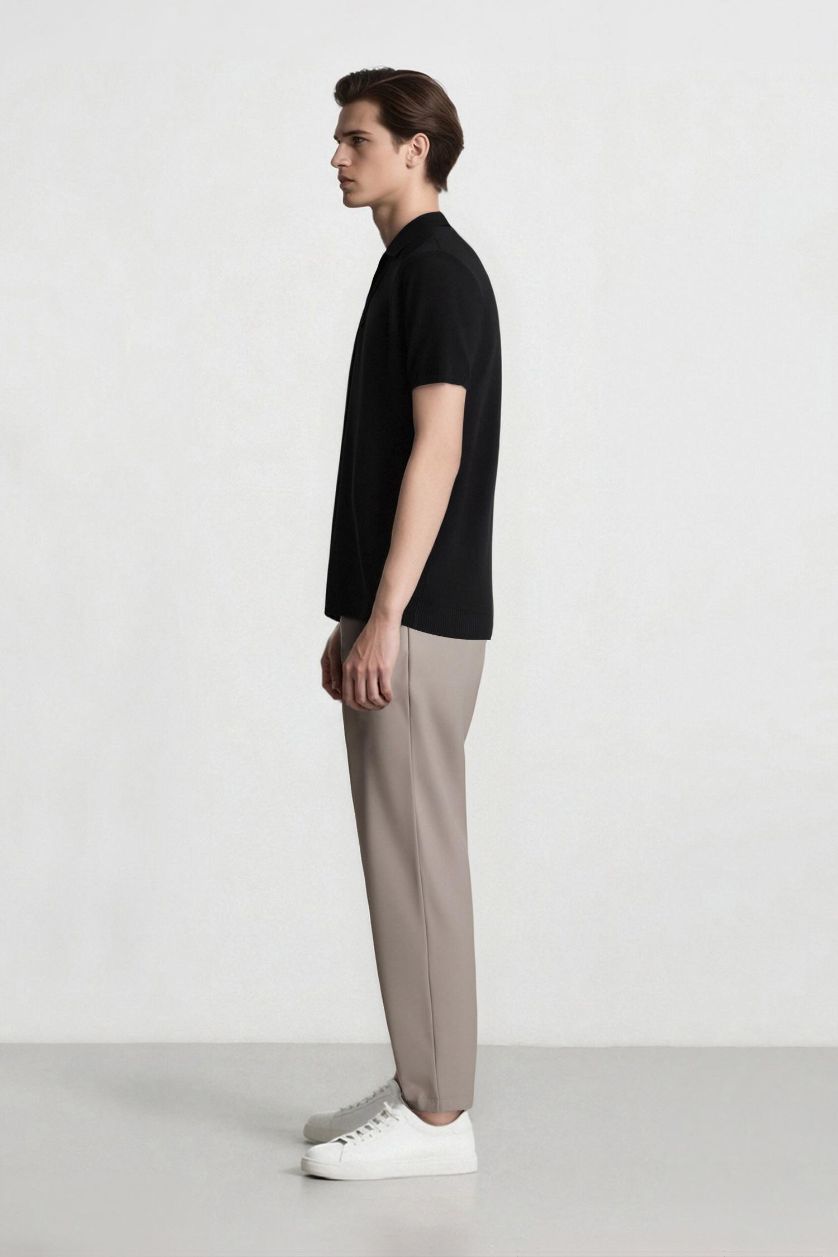 HOMME Gris Pantalon classique basique à coupe droite