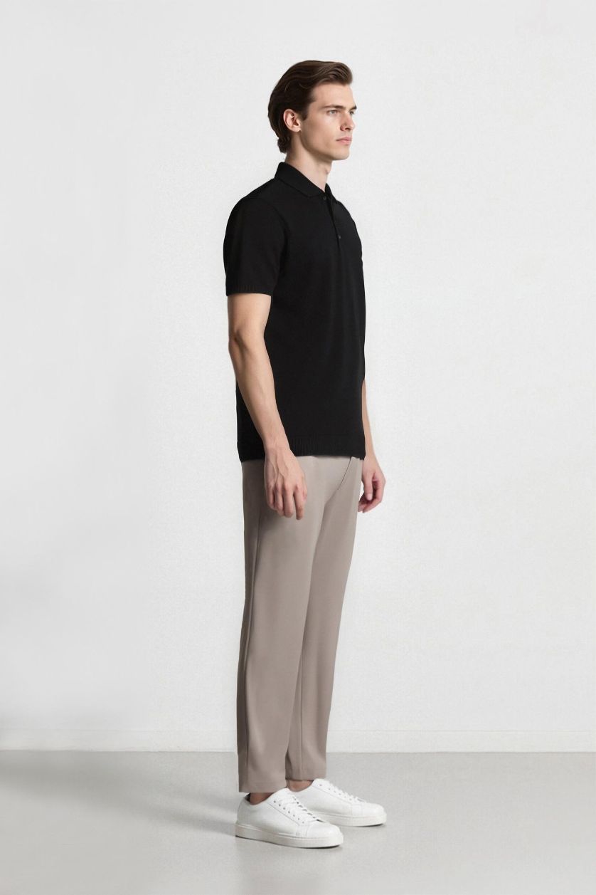 HOMME Gris Pantalon classique basique à coupe droite