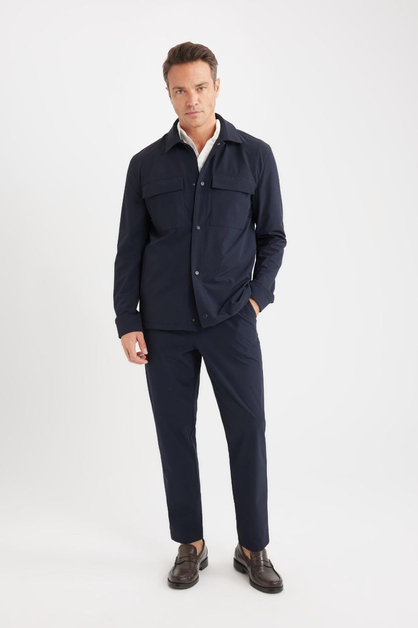 Man NAVY Jogger Straight Leg Stretchable Summer Fabric Trousers