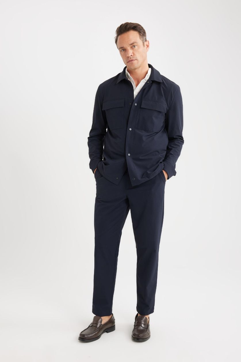 Man NAVY Jogger Straight Leg Stretchable Summer Fabric Trousers