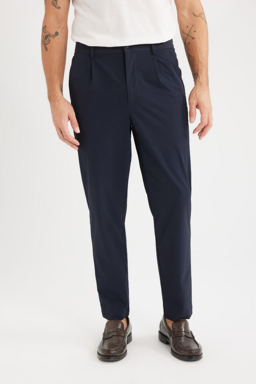 Man NAVY Jogger Straight Leg Stretchable Summer Fabric Trousers