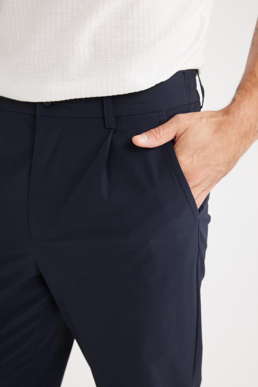 Man NAVY Jogger Straight Leg Stretchable Summer Fabric Trousers