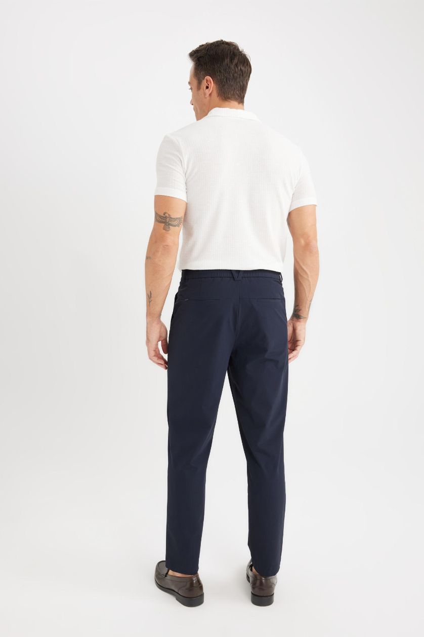 Man NAVY Jogger Straight Leg Stretchable Summer Fabric Trousers