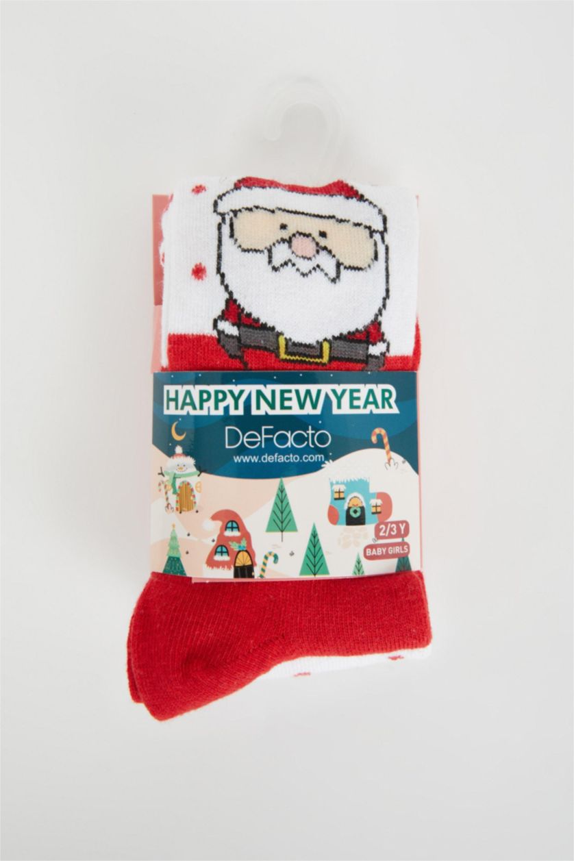 BÉBÉ FILLE Rouge Collants en coton antidérapants pour bébé fille