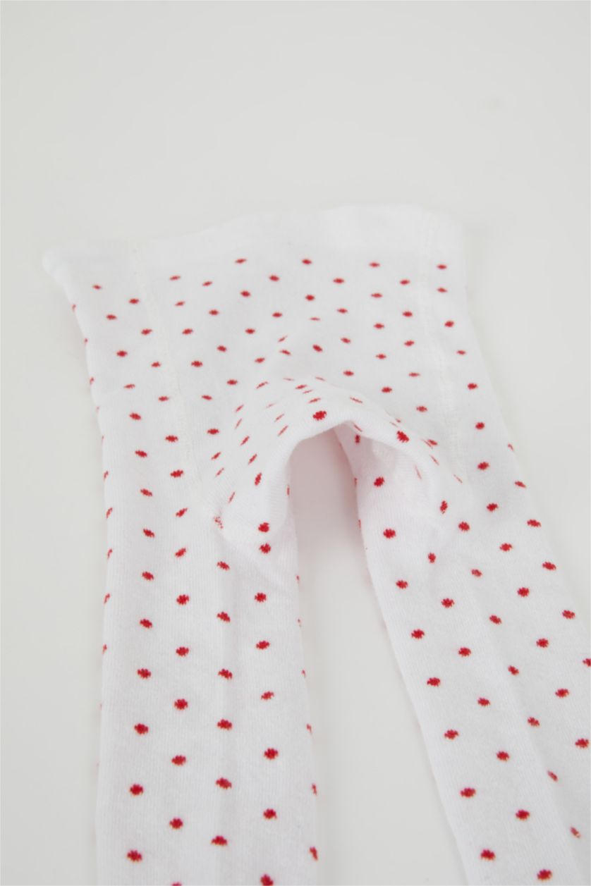 BÉBÉ FILLE Rouge Collants en coton antidérapants pour bébé fille