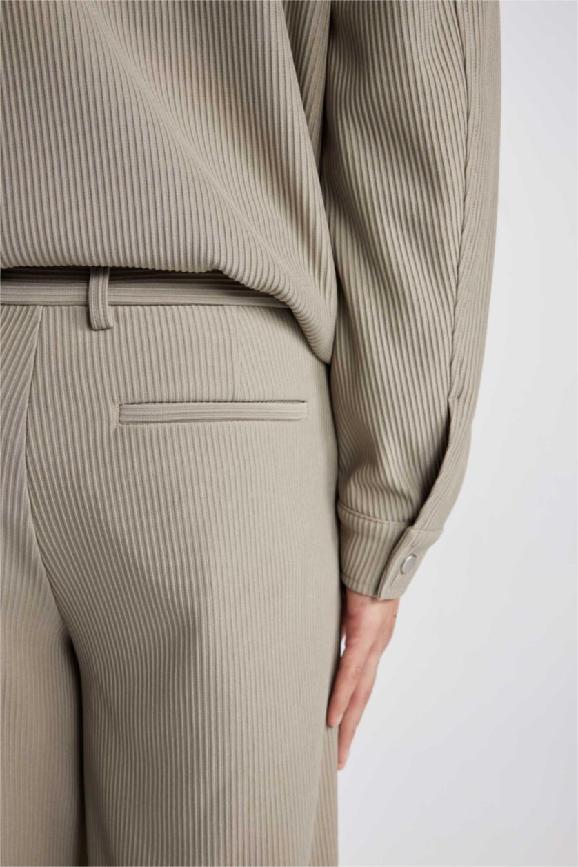 MAN Light Khaki Tapered Fit Regular Hem Trousers