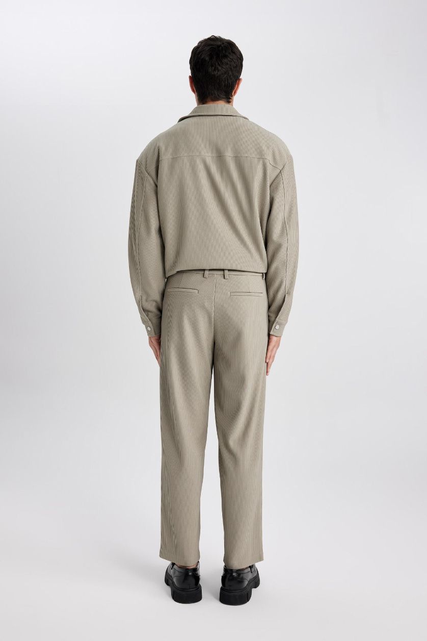MAN Light Khaki Tapered Fit Regular Hem Trousers