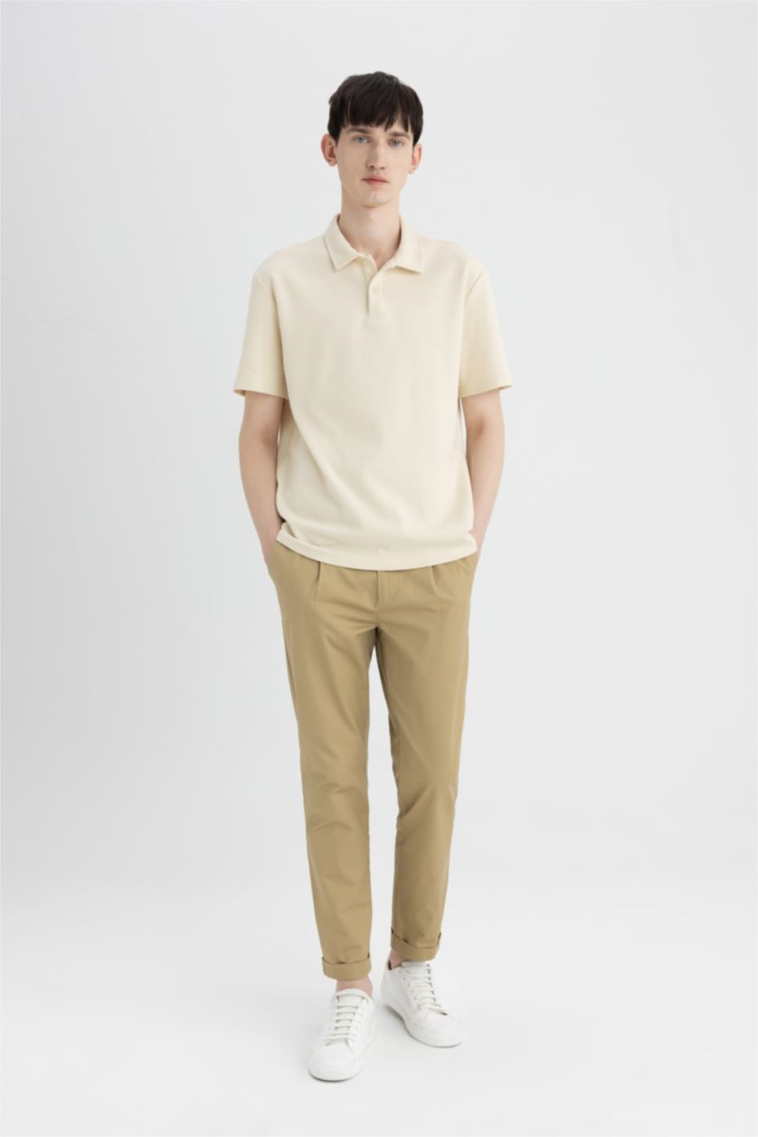 رجال اللون الحجري بنطرون تويل برجل ضيق