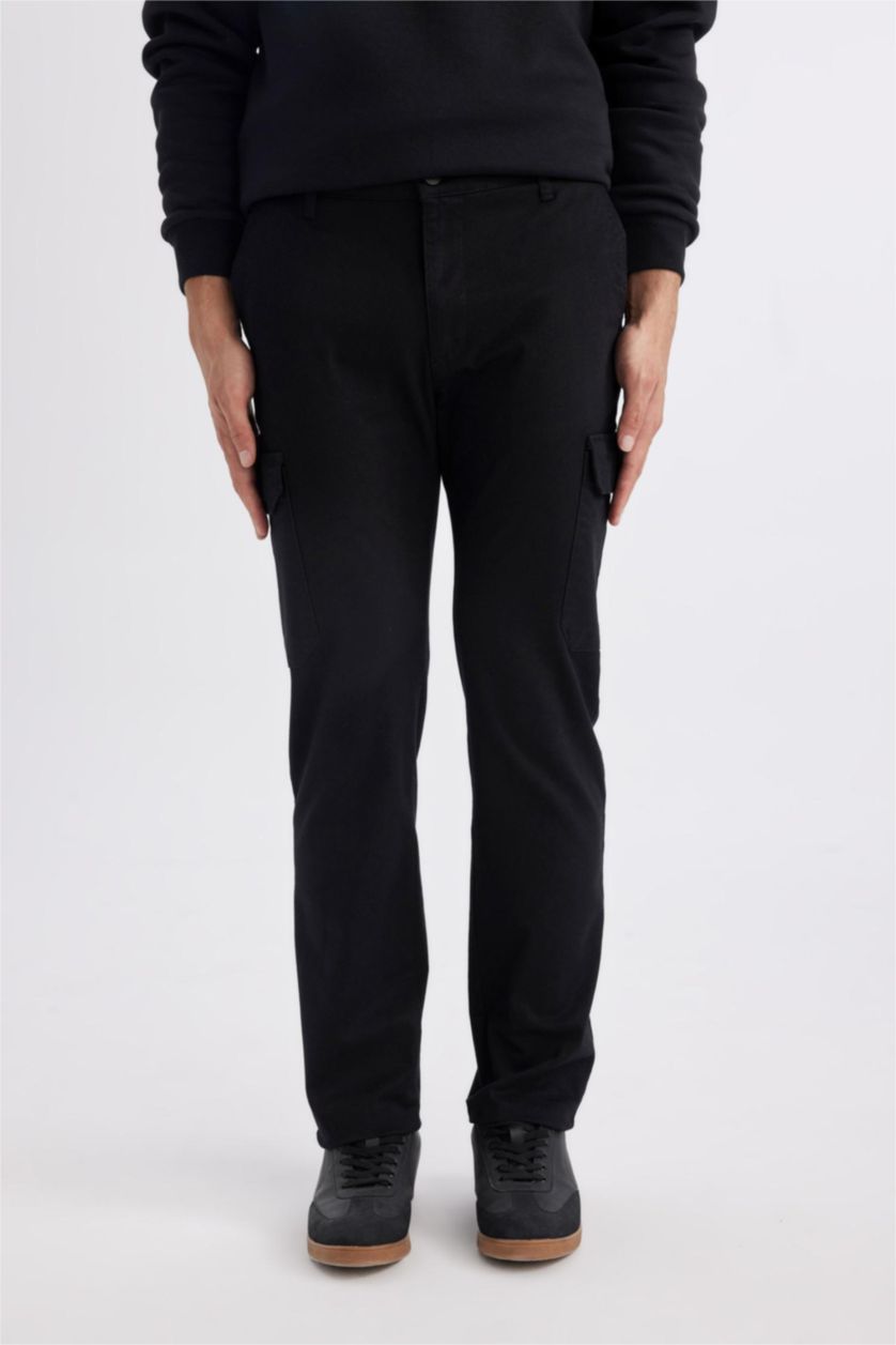 Мужчины Черный Брюки карго стандртного кроя