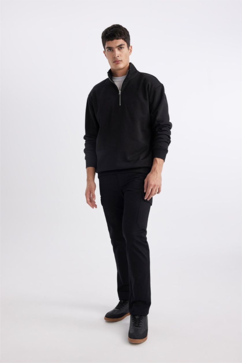 Мужчины Черный Брюки карго стандртного кроя