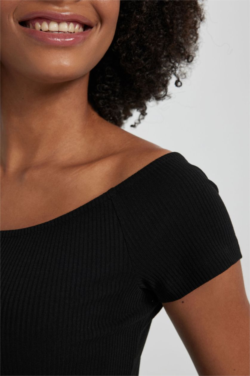 WOMAN Black Bodycon Boat Collar Camisole Maxi Dress