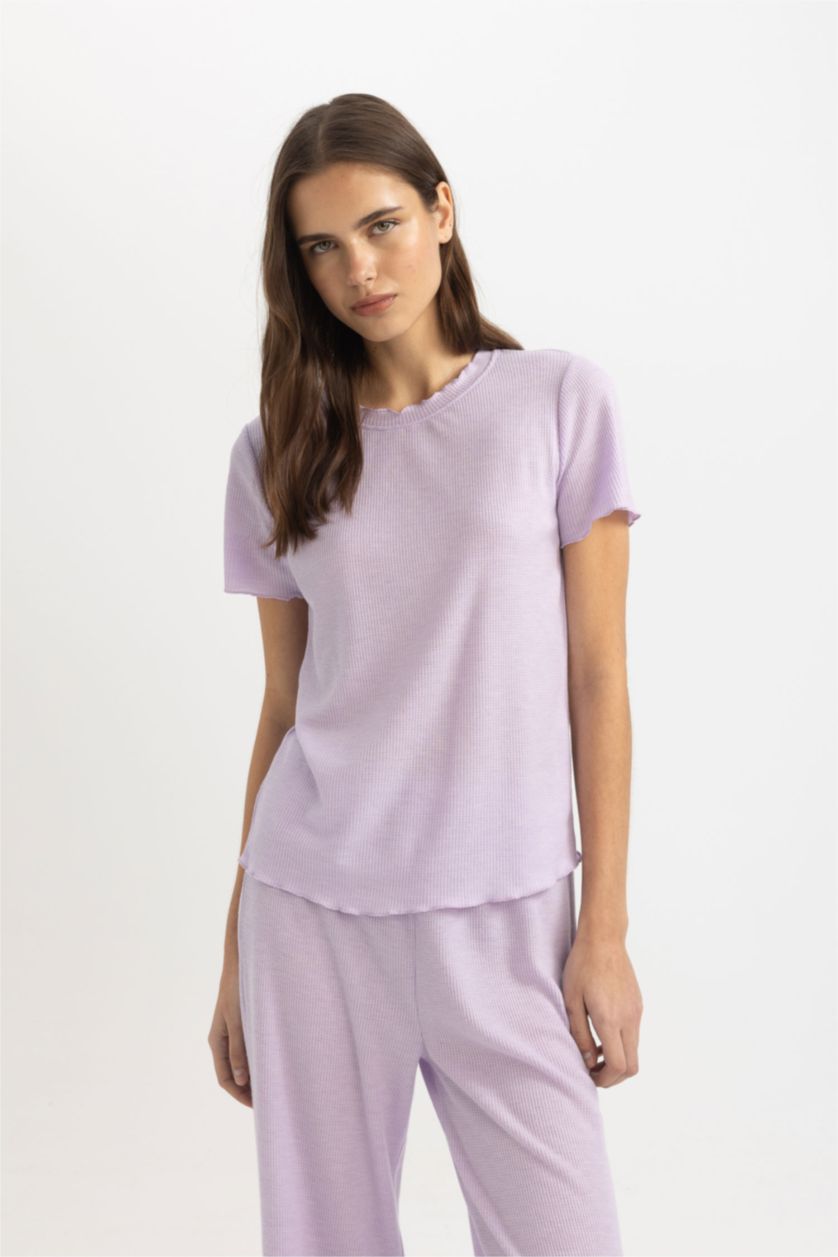 FEMME Violet Clair Top de pyjama à Coupe Régulière et col rond de Fall In Love