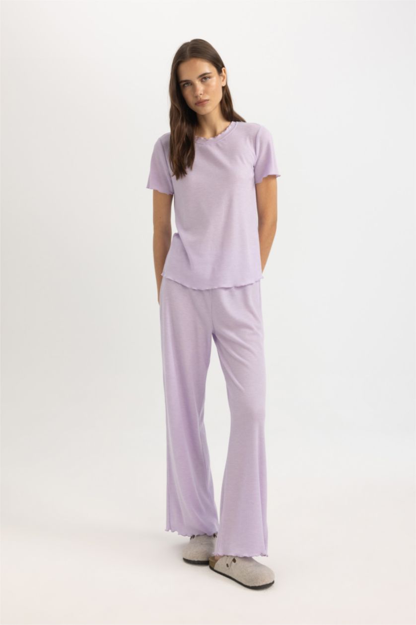 FEMME Violet Clair Top de pyjama à Coupe Régulière et col rond de Fall In Love