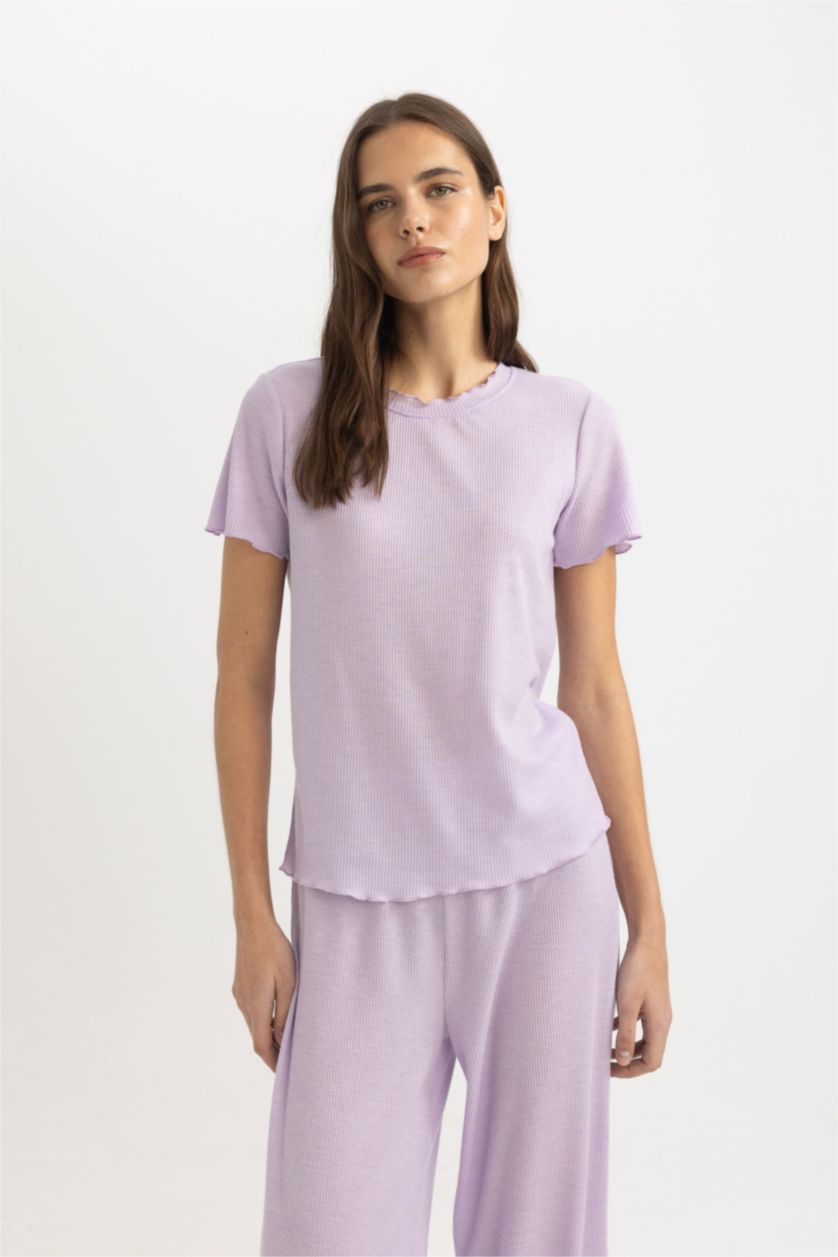 FEMME Violet Clair Top de pyjama à Coupe Régulière et col rond de Fall In Love