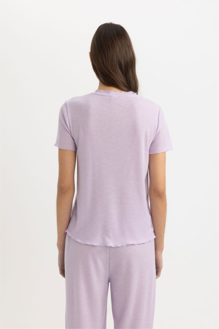 FEMME Violet Clair Top de pyjama à Coupe Régulière et col rond de Fall In Love