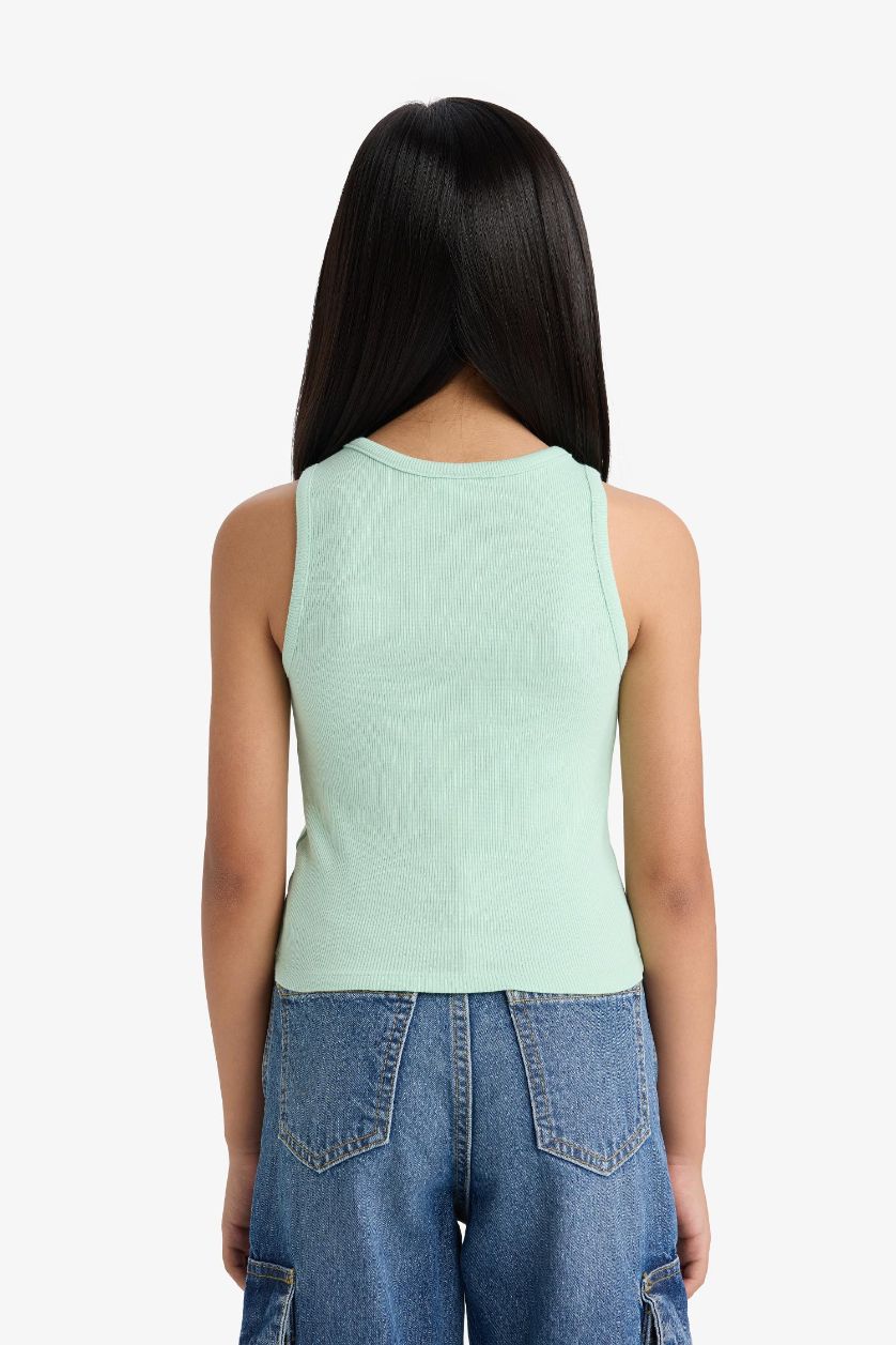 Kız Çocuk - Genç Kız Açık Pembe Bisiklet Yaka 2'li Atlet Kız Çocuk