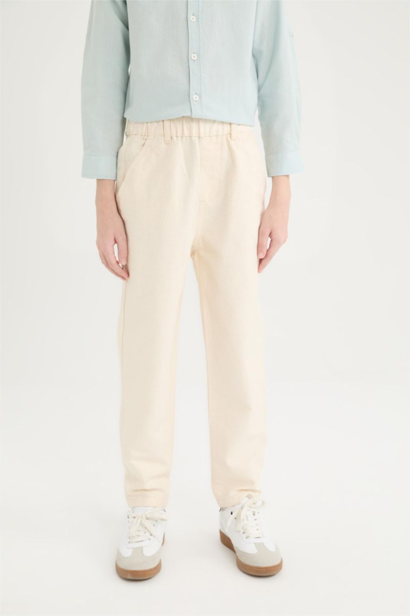 GARÇONS Écru Pantalon en twill à jambes droites pour garçon