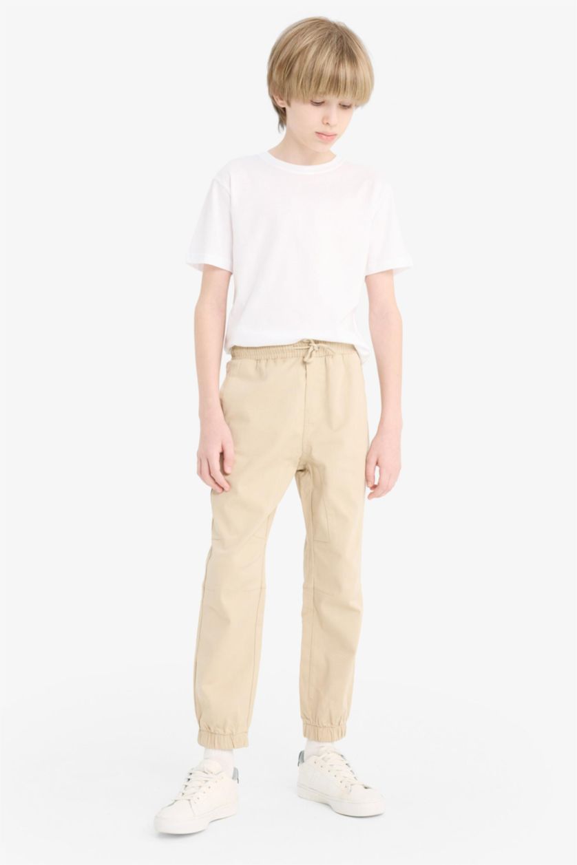 Young Boys - Teen Boys Beige Boy Elastic Leg Gabardine Joggers