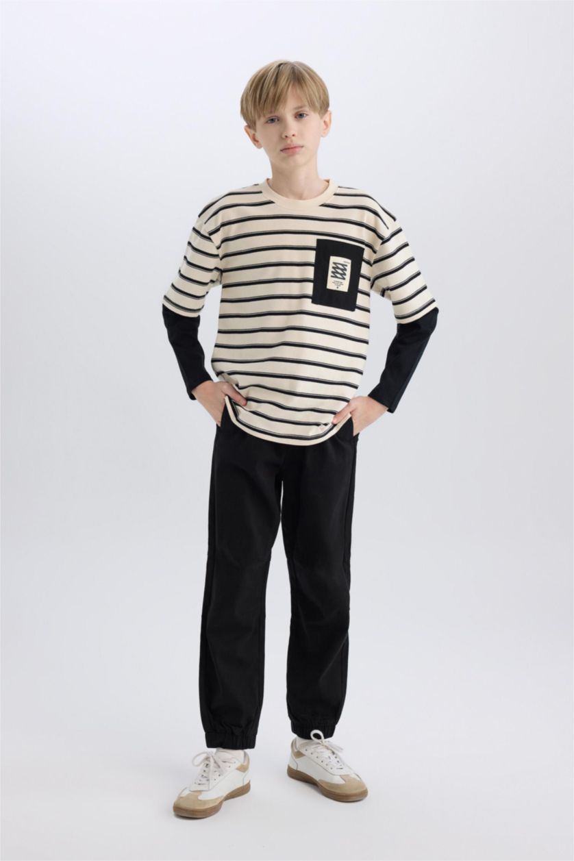 BOYS & TEENS Black Boy Gabardine Joggers