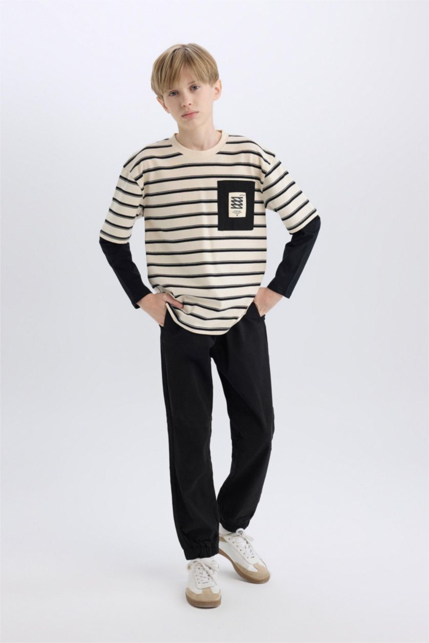 BOYS & TEENS Black Boy Gabardine Joggers