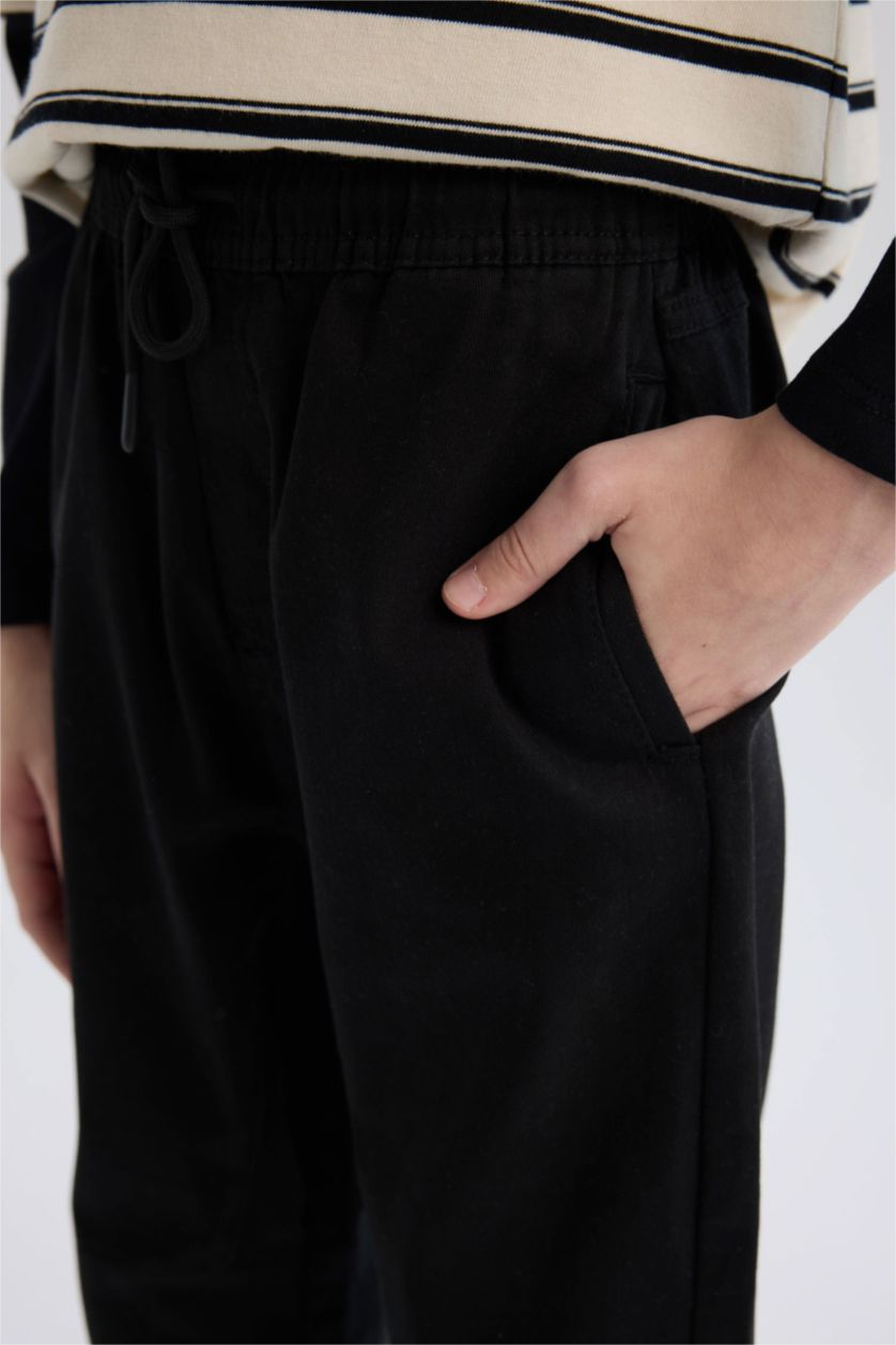 BOYS & TEENS Black Boy Gabardine Joggers