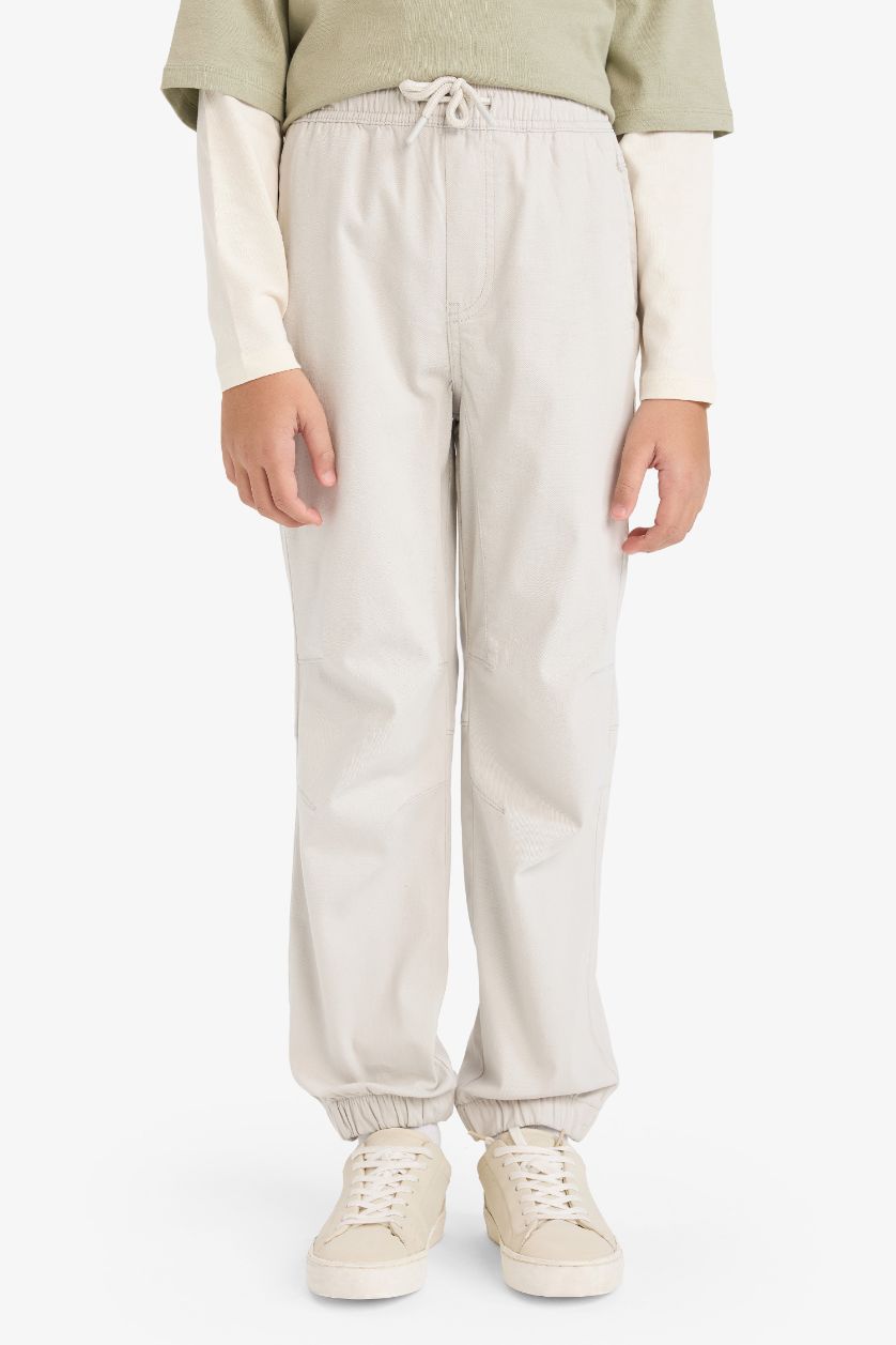 GARÇONS Gris Clair Pantalon en gabardine Coupe jogger pour garçon