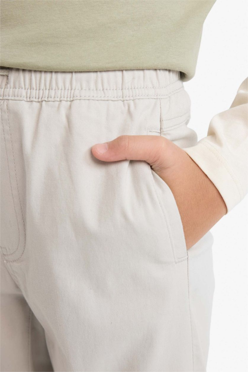 GARÇONS Gris Clair Pantalon en gabardine Coupe jogger pour garçon