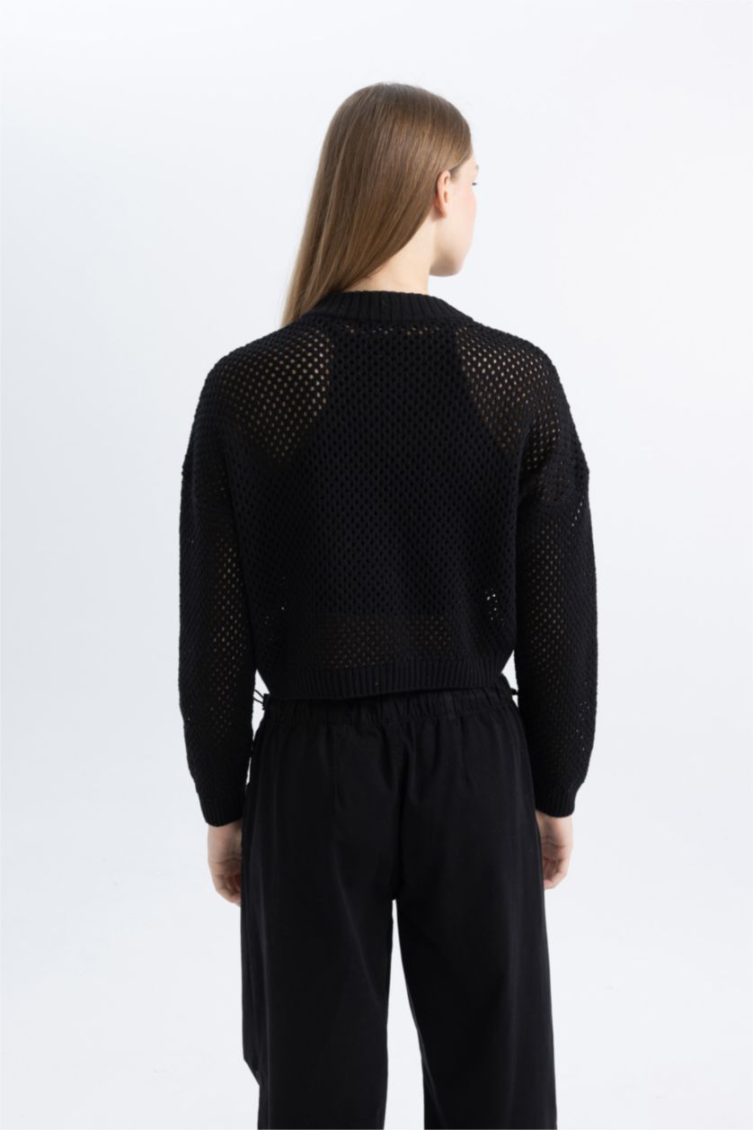 FEMME Noir Sweat zippé à coupe slim et col rond